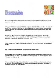 English Worksheet: Discussion 16 - New Language