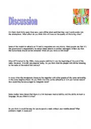 English Worksheet: Discussion 17 - Smoke Free City