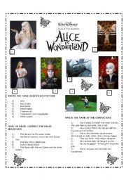 English Worksheet: Alice in Wonderland