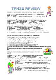 English Worksheet: TENSE REVIEW