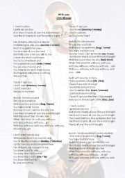 English worksheet: SONG BY CHRIS BROWN: WITH YOU (key included)