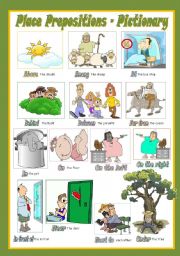 English Worksheet: PLACE PREPOSITIONS