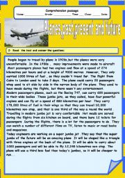 English Worksheet: planes past ,present and future