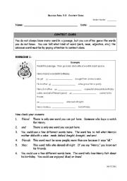 English Worksheet: Context Clues