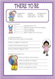 English Worksheet: THERE TO BE