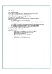 English Worksheet: My Dream Vacation / African Adventure
