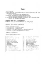 English Worksheet: Tag Question Game