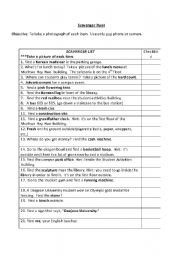 English worksheet: Scavenger Hunt