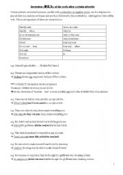 English Worksheet: Inversion 