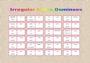 English Worksheet: IRREGULAR VERBS DOMINOES (fully editable) 100 irregular verbs