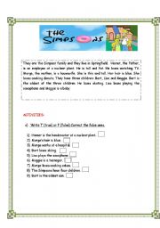 English Worksheet: THE SIMPSONS