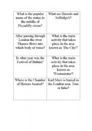English Worksheet: LONDON - trivia quiz
