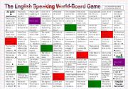 English Worksheet: Board Game about the english speaking world