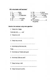 English worksheet: past simple of 