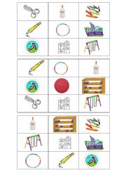 English Worksheet: Bingo At School