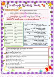 English Worksheet: The Present Simple Tense 