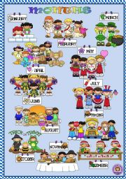 English Worksheet: MONTHS - POSTER