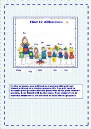 English Worksheet: FIND 12  DIFFERENCES