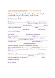 English Worksheet: Verb Tense review _ elementary students
