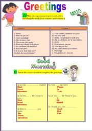 English Worksheet: Greetings