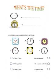 English worksheet: WHATS THE TIME?