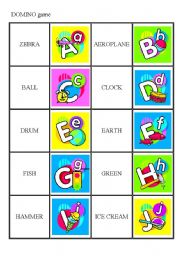 English Worksheet: ALPHABET - domino game (set 2/3)