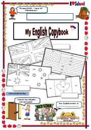 copybook cover with TASKS