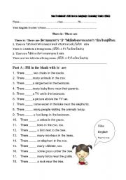 English Worksheet: there is/there are