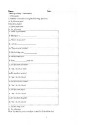 English Worksheet: Pair work