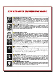 English Worksheet: The Greatest British Inventors