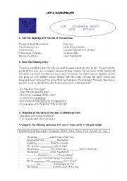 English Worksheet: Vocabulary & past continuous