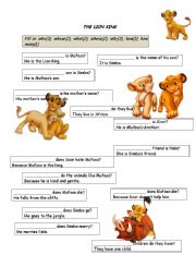 Question words with the Lion King