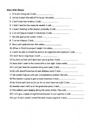 English Worksheet: Wish Clause Exercises