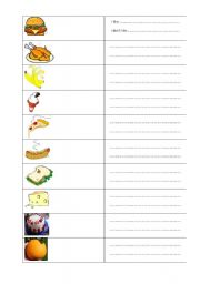 English worksheet: Food