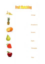 English worksheet: Fruit Matching