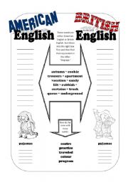 English Worksheet: TEST - American English / British English (Vocabulary & Spelling) 