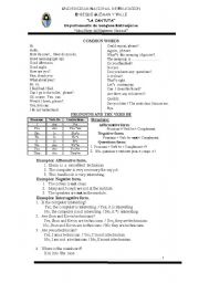English worksheet: introducing one class for the teacher 