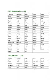 English Worksheet: Adjectives, nouns, verbs and adverbs