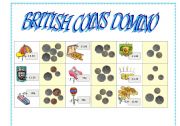 English Worksheet: DOMINO British Coins