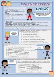 English Worksheet: Parts of speech (2) - Nouns (fully editable)