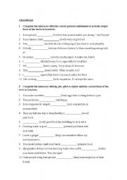English Worksheet: Grammar and Vocabulary Test