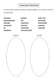 English worksheet: Adjectives