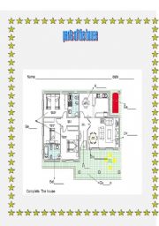 English Worksheet: parts of the house