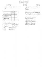 English worksheet: Test Likes