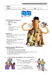 English Worksheet: ice age