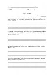 English worksheet: Activity on the film Bridge to Terabithia