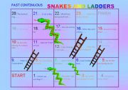 English Worksheet: Snakes and Ladders-Past Continuous, past Simple