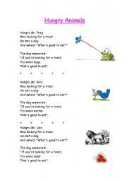 English Worksheet: Animals and their food