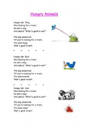 English worksheet: Animals and their food