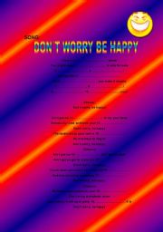 English Worksheet: DONT WORRY BE HAPPY!